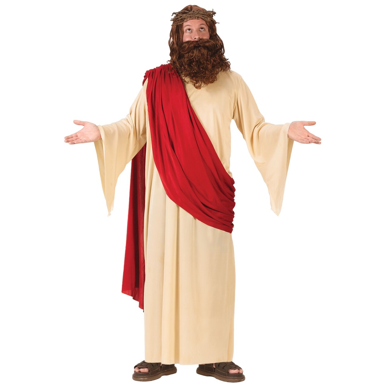 Fun World Beige and Red Men&#x27;s Jesus Adult Christmas Costume